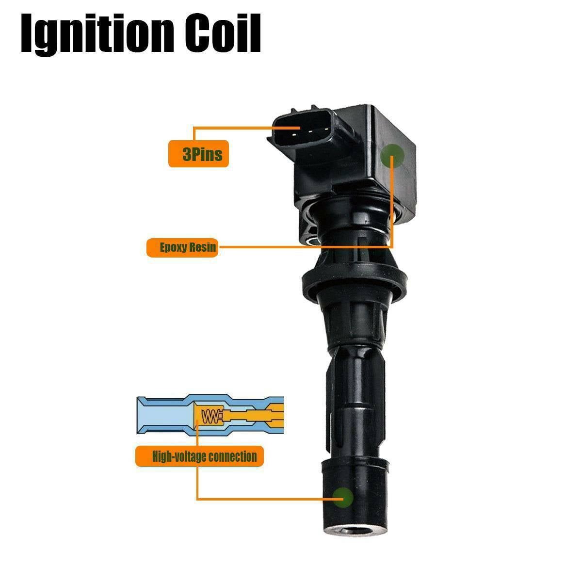 Geelife Set of 4 Ignition Coil Pack For Mazda 3 6 CX-7 MX-5 Miata 2.0L 2.3L 2.5L UF-540