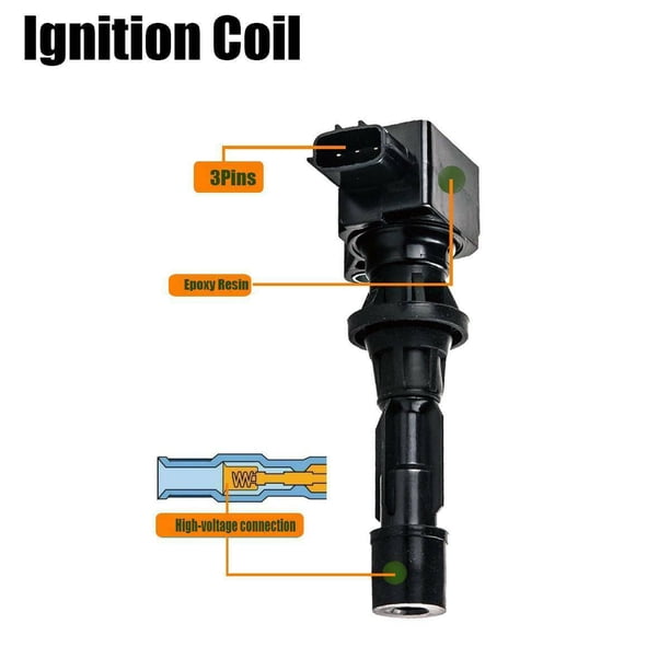 Geelife Set of 4 Ignition Coil Pack For Mazda 3 6 CX-7 MX-5 Miata