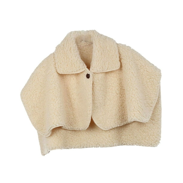 Chal de invierno para mujer, chal con hombros, capa, ponchos suaves, bufanda de lana, almohadilla protectora para el cuello para dormitorio de inviern beige