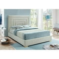 thumbnail image 3 of Pemberly Row Cream Velvet Queen Bed with Gold/Chrome Legs Included, 3 of 12