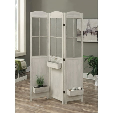 Coaster Company Three Panel Folding Screen Room Divider Antique Coaster Company Three Panel Folding Screen Room Divider Antique White