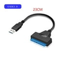 thumbnail image 3 of ENTSASMO Black USB 2.0 to SATA Cable, USB to SATA III Hard Drive Adapter Compatible for 2.5" HDD and SSD, Supports Windows XP/Vista/7/8/10 and Mac OS 23cm/9" Adapter Cable USB to Typec, 3 of 6