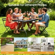 SUGIFT 6 ft Rectangular Black Plastic Folding Table