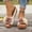Beige, variant on BRGZLK Wedge Sandals For Women Color Block Floral Thick Sole Open Toe Slide On Cushioned Beach Vacation Casual Summer Daily Wear Supportive Grip