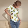 thumbnail image 3 of Balery Funny Avocado In Mexican Clothes Body de cuello redondo de manga corta para mujer Tops de manga corta Tops básicos-XX-Large, 3 of 7