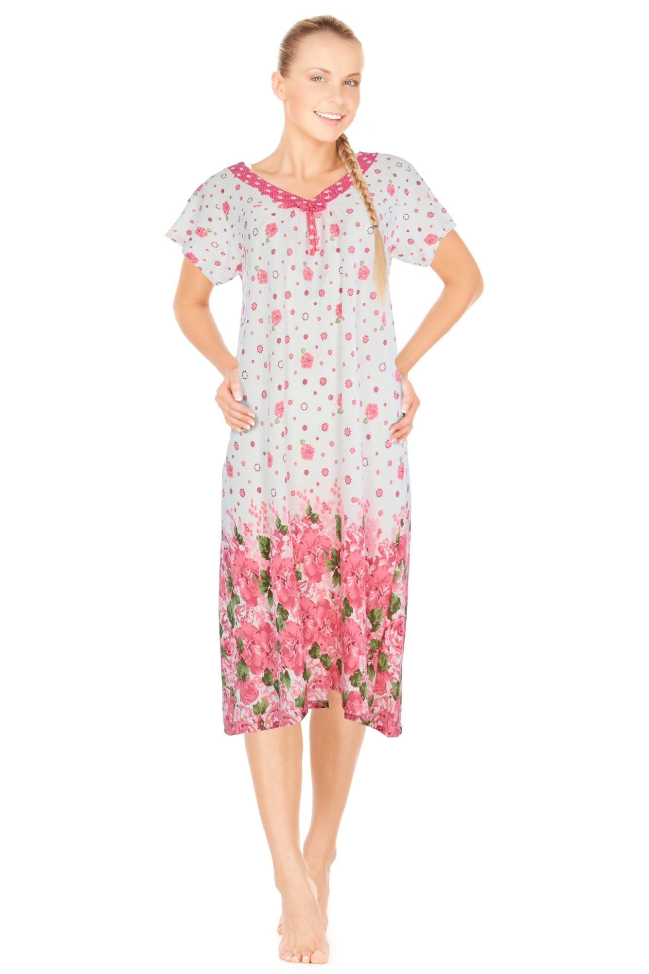 JEFFRICO Womens Nightgowns Sleepwear Soft Pajama Dress Nightshirts Plus ...