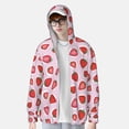thumbnail image 4 of Balery Hand Drawn Strawberry Men's Women's UPF 50+ Sun Protection Lightweight Hoodie Performance Long Sleeve Shirt for Fishing Running-, 4 of 9