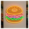 thumbnail image 2 of Letrero De Neón De Hamburguesa Para Panaderías, Hamburgueserías Y Restaurantes De Comida Rápida. Decoración De Pared Regulable.43cm, 2 of 3