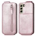 thumbnail image 2 of SaniMore for Samsung Galaxy S21 FE Magnetic Closure Top & Bottom Flip Wallet Case, Premium PU Leather Cover with Car Mount Card Slot & Adjustable Kickstand Full Body Protective Shell, Rosegold, 2 of 9