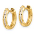 thumbnail image 2 of Auriga 14k Yellow Gold Diamond Hinged Hoop Earrings for Women, 2 of 5