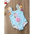thumbnail image 3 of Aunavey Kids Toddler Baby Girl One Piece Swimsuit Beach Wear Striped Flamingo Tassels Swimwear Bathing Suits 0-7T, 3 of 6
