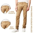 thumbnail image 2 of CHOK Mens Slim Fit Cotton Stretch Chino Pants 2 Packs, 2 of 5