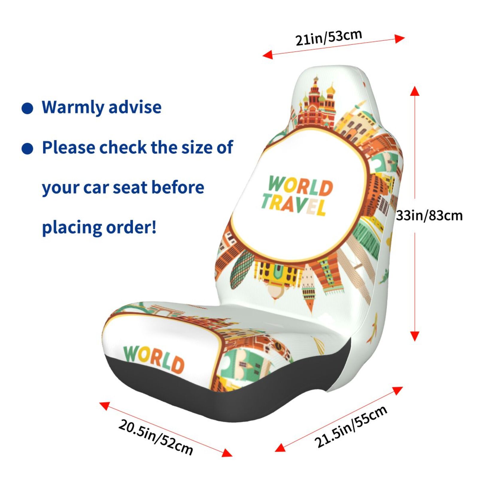 Naloa World Travel3 Car Seat Covers Universal Front Seat Coves for Car Accessories ,Padded Car Covers for Automotive, SUV, Truck, and Van
