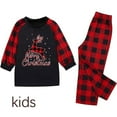 thumbnail image 2 of Odeerbi Christmas Pajamas for Family Plaid Holiday Long Sleeve Family Christmas Pajamas Matching Sets Toddler Fashion Plaid Print Blouse Tops Pants Sleepwear Xmas Family Matching PJs Set Red, 2 of 5