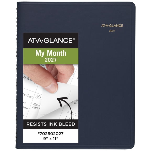 AT-A-GLANCE 2027 15-Month Monthly Planner Navy Large 9 x 11 - Monthly Planners