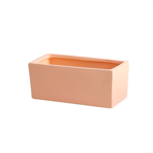 Macetero Rectangular de cerámica con bandeja, artículos for macetas pequeños perforados de escritorio de oficina, verde, Simple, escandinavo, suculento