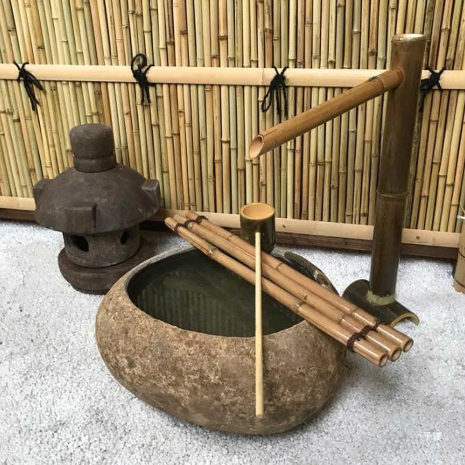 70cm Bamboo Fountain Decoration,with Pump, Zen Garden Water Fountain , Waterfall, Outdoor Japanese Garden Backyard Pond Kit