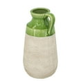 thumbnail image 2 of A&B Home Green and Ivory Two-Tone Ceramic Vase with Handle  6.1" x 5.7" x 11.8", 2 of 10