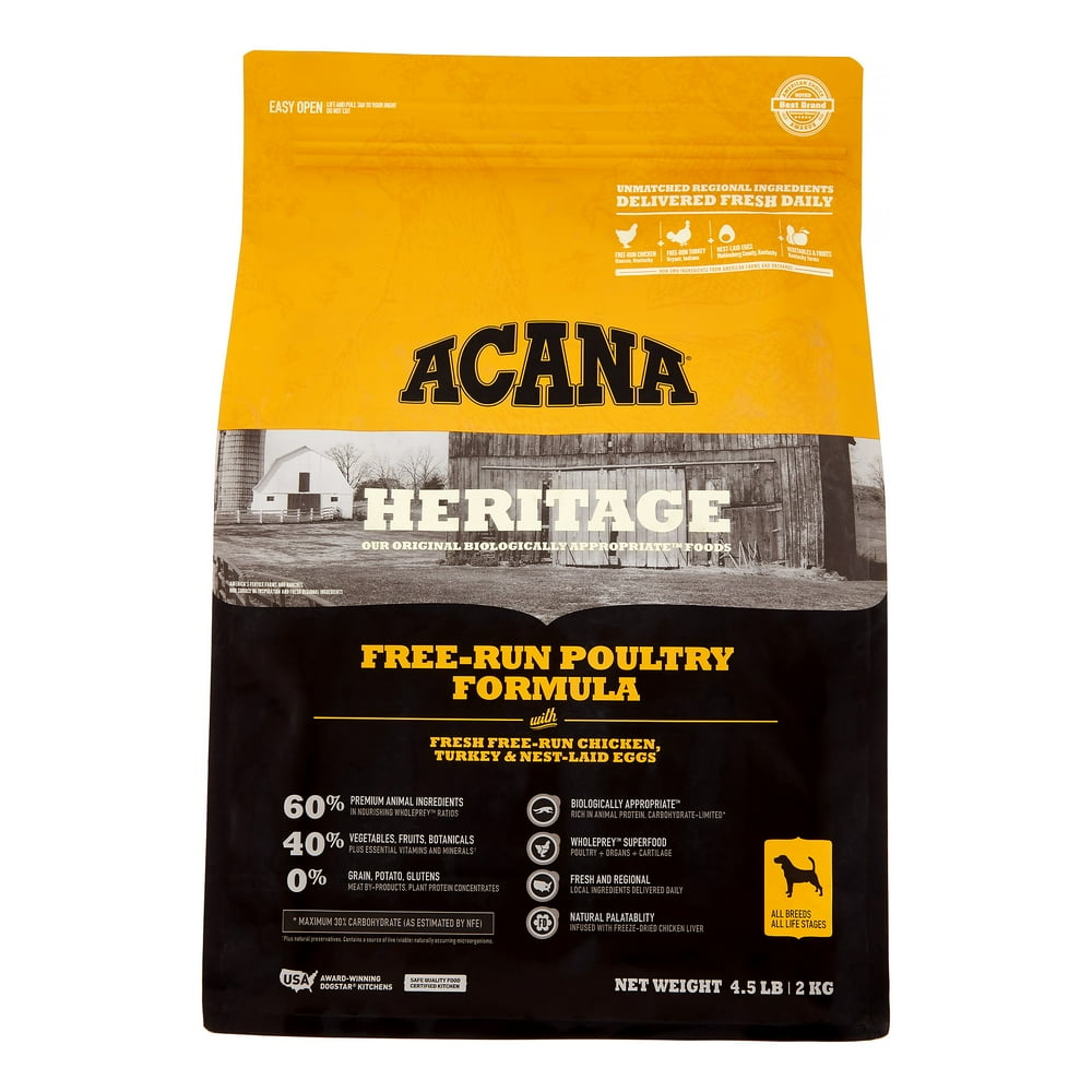Acana Heritage FreeRun Poultry Formula GrainFree Chicken, Turkey