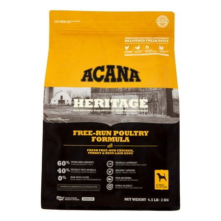 UPC: 0064992501457 | Acana Heritage Free-Run Poultry Formula Grain-Free Chicken  Turkey  & Egg Dry Dog Food  4.5 lb