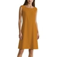 thumbnail image 2 of ITSAME Women's Mini Dress, Sleeveless Cotton Linen Crew Neck Summer Casual Loose Dresses Brown XL, 2 of 6