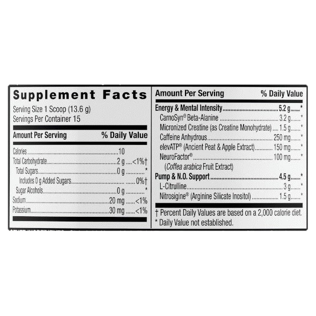 Beyond Raw Lit Pre-Workout Powder, Orange Mango, 250mg Caffeine, 7.20 oz, 15 Servings