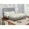 thumbnail image 3 of Leonel Signature Queen Size Upholstered Panel Bed with Nailhead Trim, Multiple Colors, 3 of 7