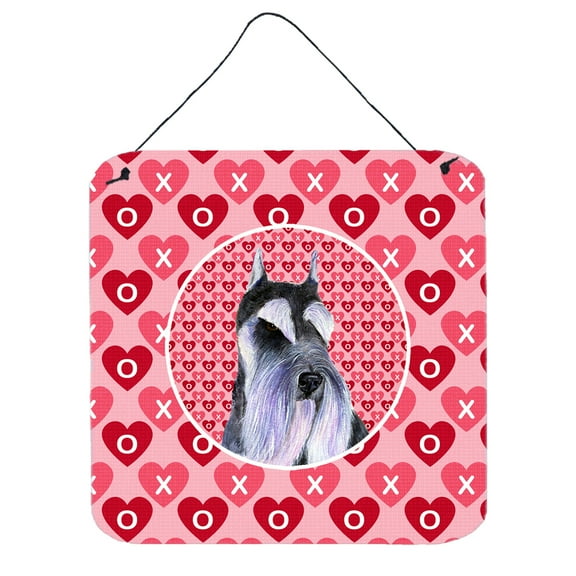 Carolines Treasures SS4477DS66 Schnauzer Hearts Love and Valentines Day Portrait Wall or Door Hanging Prints 6HX6W