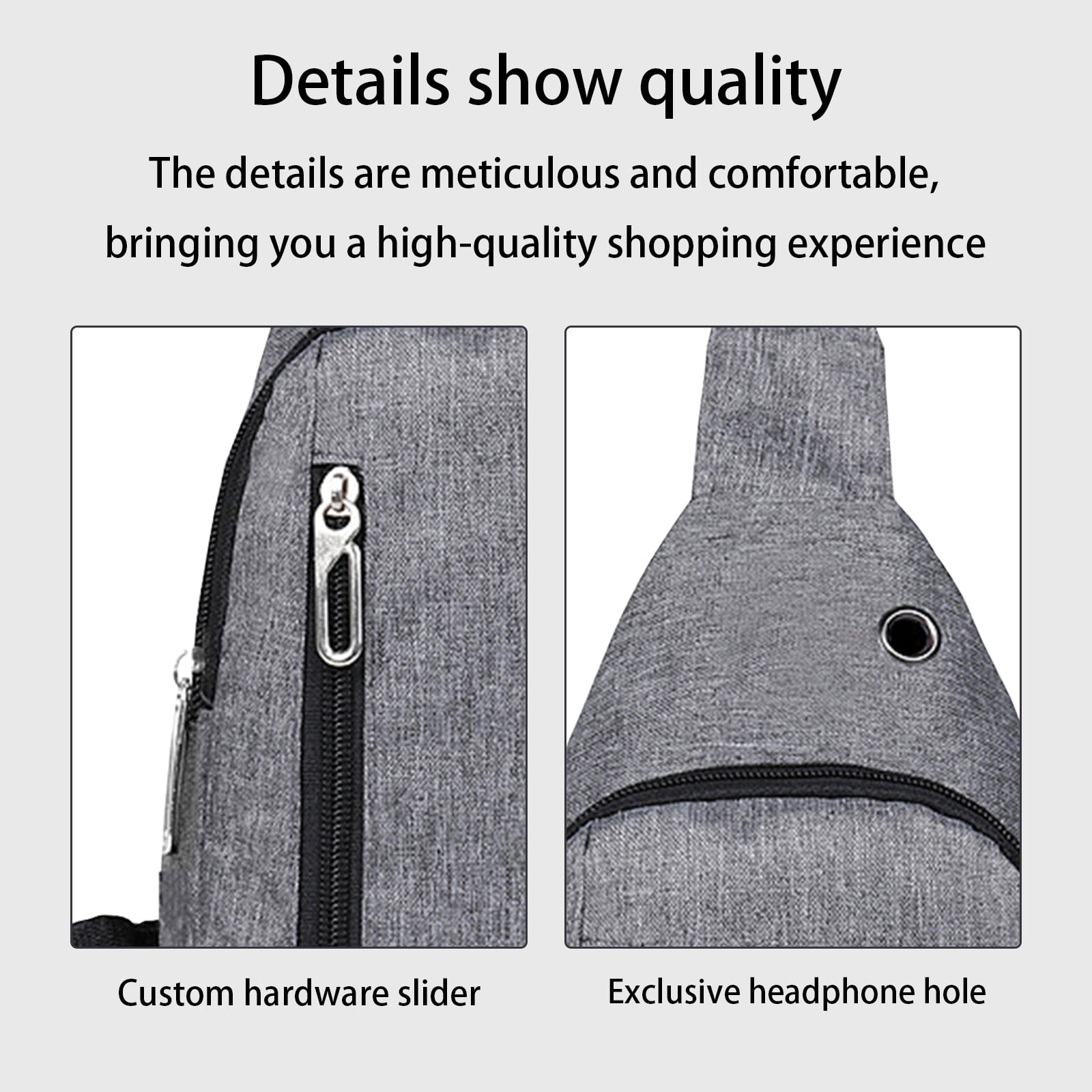 Dpityserensio Small Sling Bag Crossbody Chest Shoulder Water Resistant  Sling Purse One Strap Travel Bag for Men Women Boys with Earphone Hole Home