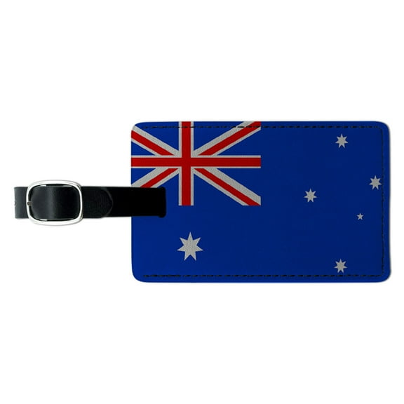 Australia Flag Rectangle Leather Luggage ID Tag