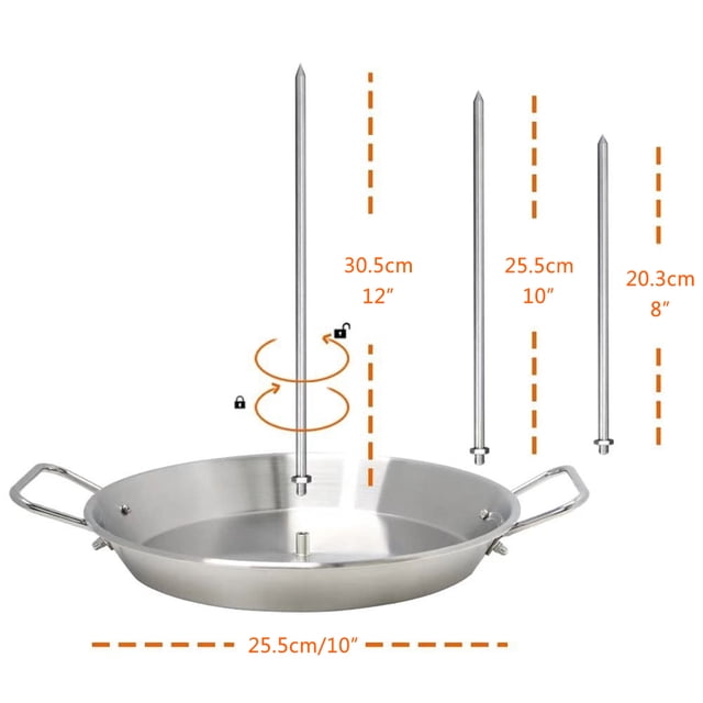 Vertical Skewer For Grill Brazilian Vertical Spit Stand Vertical Skewer For Grill Brazilian Vertical Spit Stand Stainless Steel Barbecue Grilling Accessory With 3 Removable Spikes
