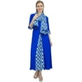 thumbnail image 3 of Bimba Women's Designer Royal Blue A-Line Rayon Kurta Ethnic Kurti With Scarf - 8, 3 of 3