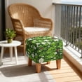 thumbnail image 4 of SCRAWLGOD St. Patrick's Day Shamrock Ladybug Print Green Ottoman Slipcover, Square Washable Ottoman Slipcovers for Foot Stool Nonslip Foot Stool Cover Elastic Bottom, 4 of 7