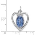 thumbnail image 4 of 925 Sterling Silver Miraculous Heart Medal Necklace Charm Pendant Religious, 4 of 8