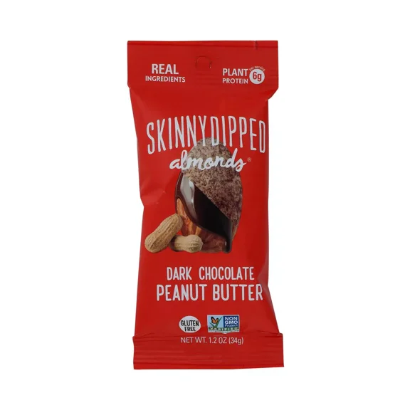 Skinnydipped Chocolate Covered Peanut Butter Almonds 1.2 Oz - Pack Of 10