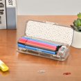 thumbnail image 7 of Plastic Pencil Box Large Capacity Pencil Boxes Clear Boxes with Snap-Tight Lid Stylish Office Supplies Storage Organizer Box Cute Pink and Blue Flowers, 7 of 7