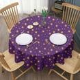thumbnail image 3 of Purple Sun Star Swirl Pattern Round Tablecloth 60"x60",Wrinkle Wipeable Table Cloth for Kitchen Dining Room Picnic Patio Party, 3 of 6