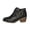 Black, variant on EliteGoogv Womens Chunky Heel Buckle Ankle Boots Fall Winter Fashion Booties For Ladies Boots US:6