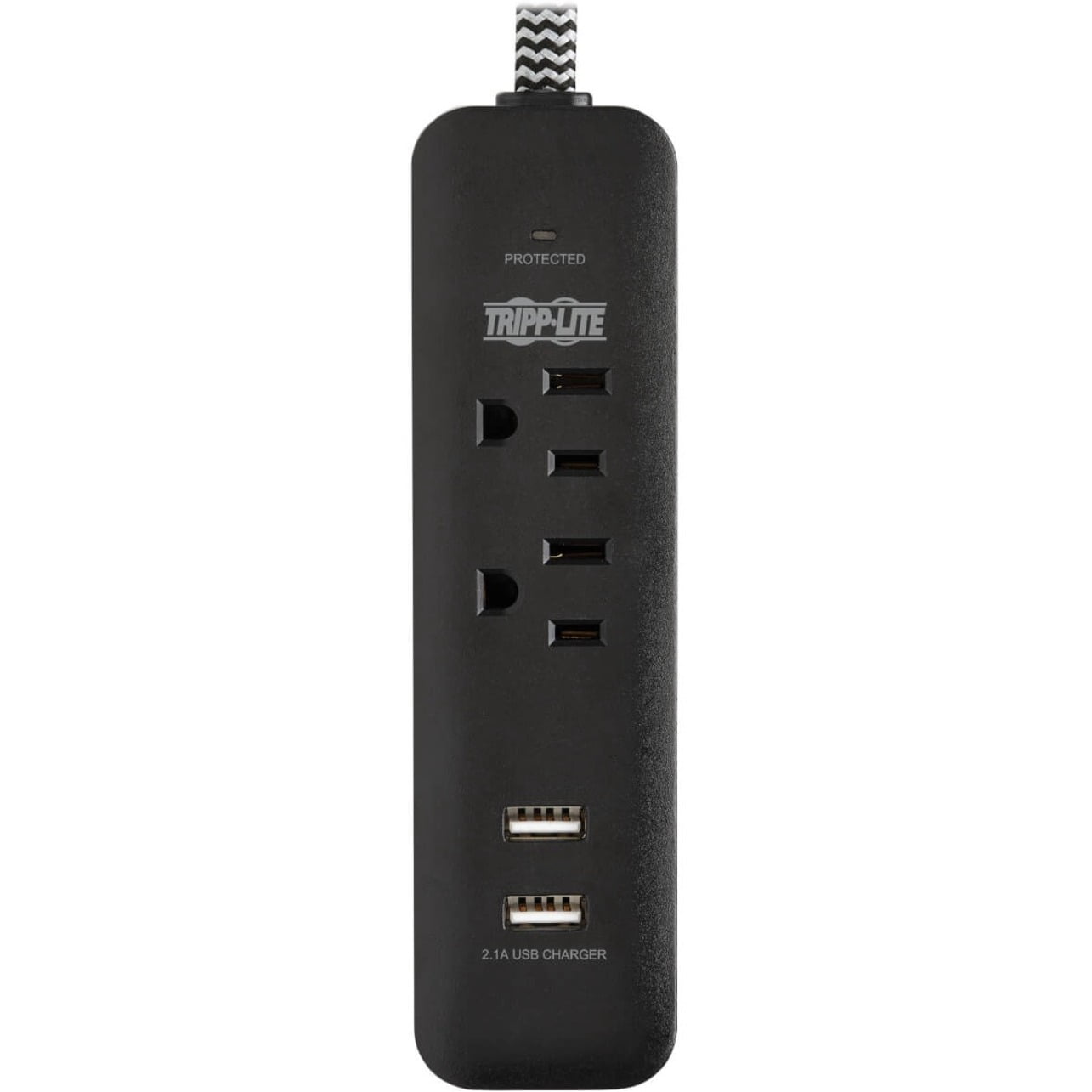 Tripp Lite Surge Protector Strip 2-outlet W 2 Usb Ports 2.1a 6ft Cord Surge Protector 15 A Ac 120 V 1800 Watt Output Connectors: 4 6 Ft Cord Black