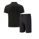 thumbnail image 2 of Conjunto de Pantalones Cortos para Hombre 2 Piezas Trajes de Color Sólido Medio Cremallera Camiseta Solapa, Traje de Pantalones Cortos de Ocio, 2 of 5