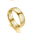 thumbnail image 1 of Anillos de color dorado con cadena de acero inoxidable, un anillo de poder, joyería para mujeres y hombres, 7, dorado, 1 of 5