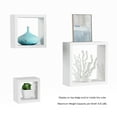 thumbnail image 3 of Floating Shelves- Cube Wall Shelf Set with Hidden Brackets, 3 Sizes to Display Decor, Books, Photos, More- Hardware Included by Lavish Home (White), 3 of 6