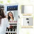 thumbnail image 6 of CHARMAID Jewelry Armoire Cabinet with Full Length Mirror, 6 LEDs Standing Lockable Jewelry Organizer with Vanity Makeup Mirror, 4 Storage Drawers, 4 Shelves, Lipstick Tray, 4 Angles (White), 6 of 18