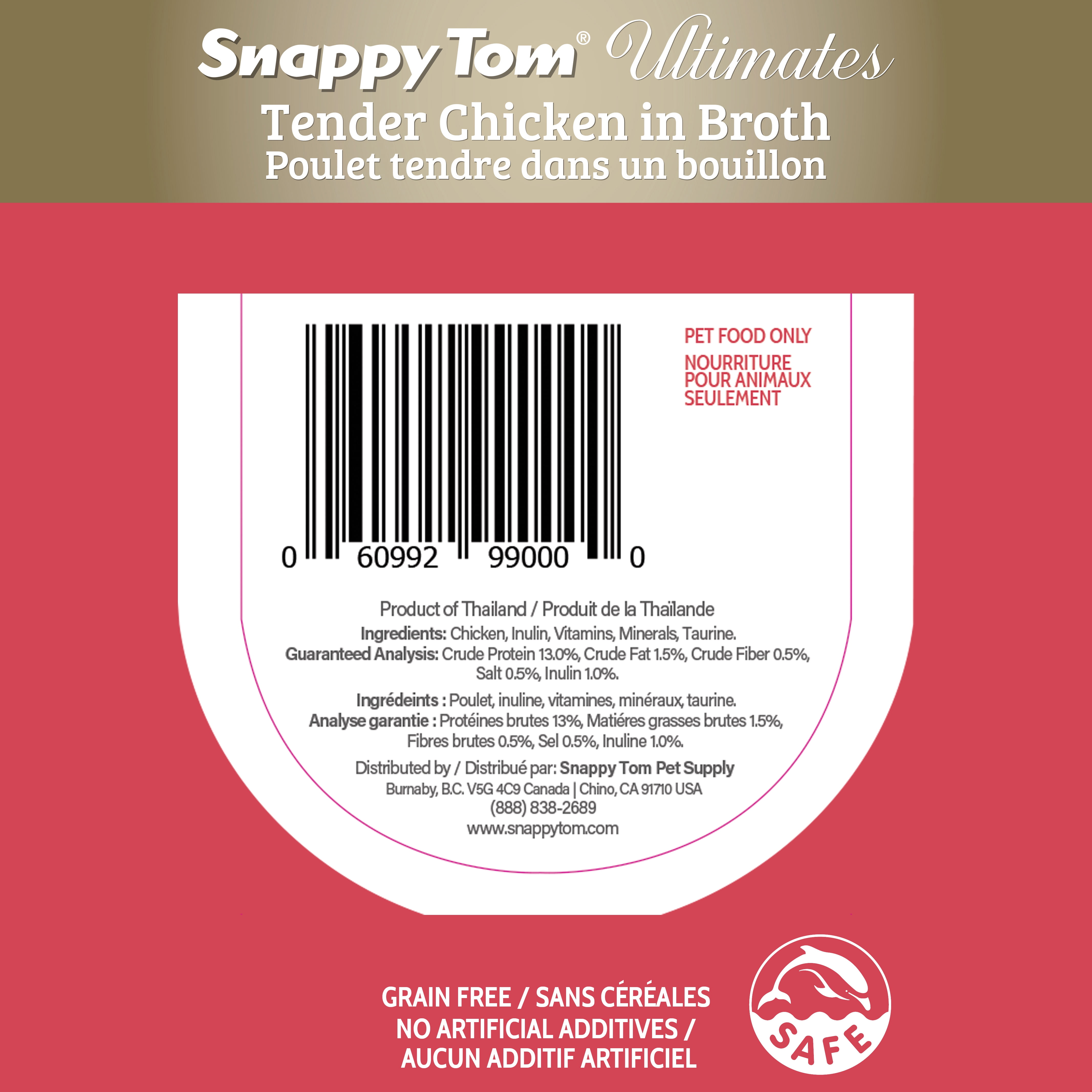 Snappy Tom Ultimates, Tender Chicken in Broth (12 Pack)