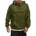 thumbnail image 5 of Dwelliawo Men's Fashion Hoodies & Sweatshirts Tactical Hoodie Quarter Zip Cargo Hoodies Pullover Fall Big and Tall Workout Sweatshirt with Pockets Army Green XL, 5 of 5