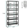 thumbnail image 3 of Tribesigns 71" Tall Bookshelf, Modern 6-Tier Etagere Bookcase, Freestanding Open Book Shelves, Black Wood and Metal Storage Display Rack, 3 of 9
