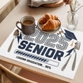 thumbnail image 3 of Blue Grey Graduation Season Placemats Set of 4 Funny Words Modern Art Place Mats Indoor Wipeable Table Mats Washable Cloth Dining Table Placemats for Kitchen Holiday Party Home Decor 13x19 Inch, 3 of 9
