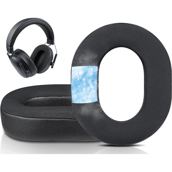 SOULWIT Cooling Gel Earpads Replacement for Razer BlackShark V3/BlackShark V3 X HyperSpeed Wireless Gaming Headsets, Ear Pads Cushions with Ice Silk Fabric, High-Density Memory Foam - Black