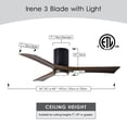 thumbnail image 6 of Matthews Fan Company IR3HLK-BK-WA-60 Irene 60" Matte Black Hugger Ceiling Fan with 3 Walnut Blades, Integrated LED Light Kit, Remote Control, Indoor/Outdoor Damp Rated, 6 of 6