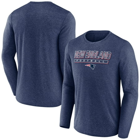 Men's Fanatics Heather Navy New England Patriots Fundamentals Long Sleeve T-Shirt